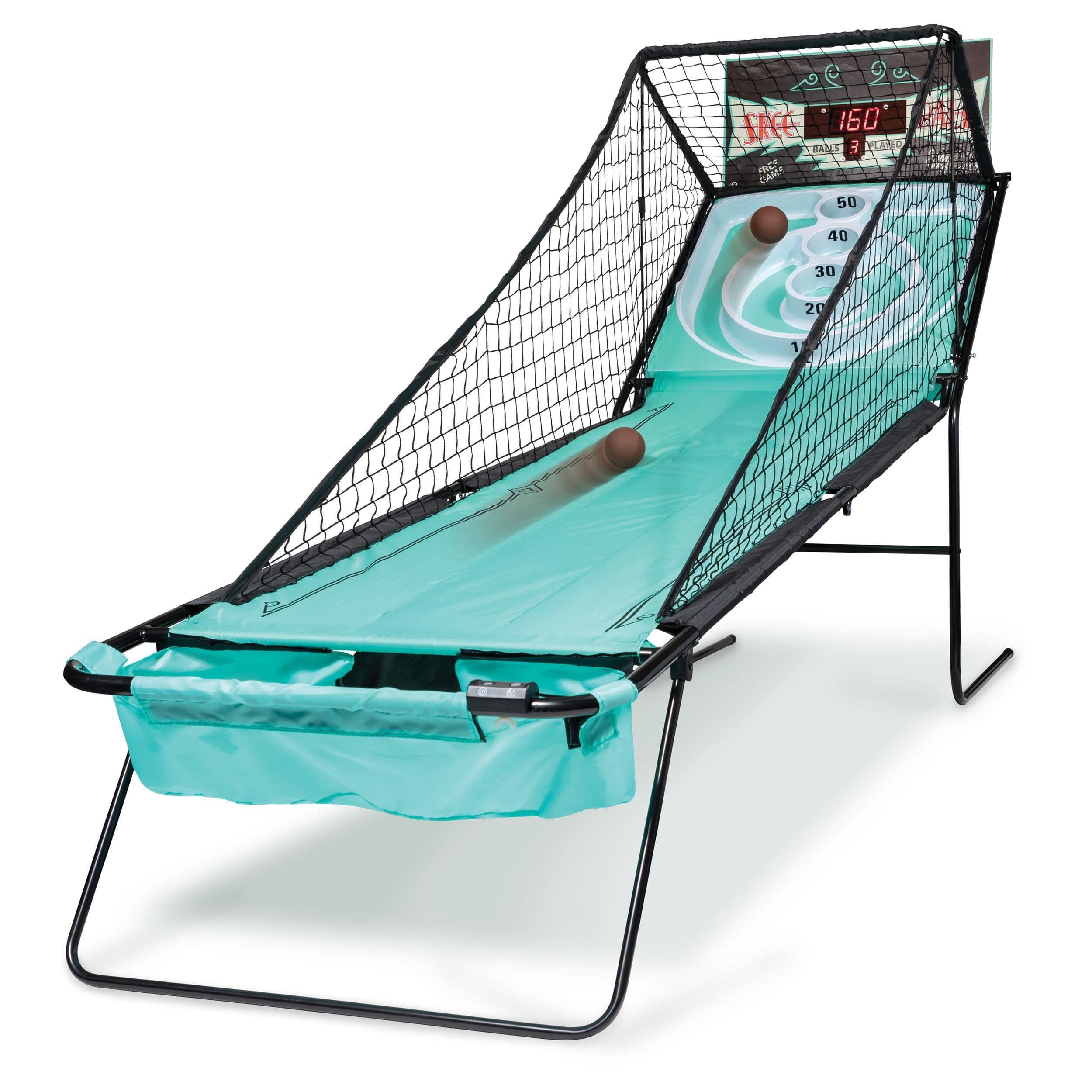 Skee-Ball Folding Ball Toss Bullseye Arcade Game with Electronic Scoreboard & 6 Balls, 94-in