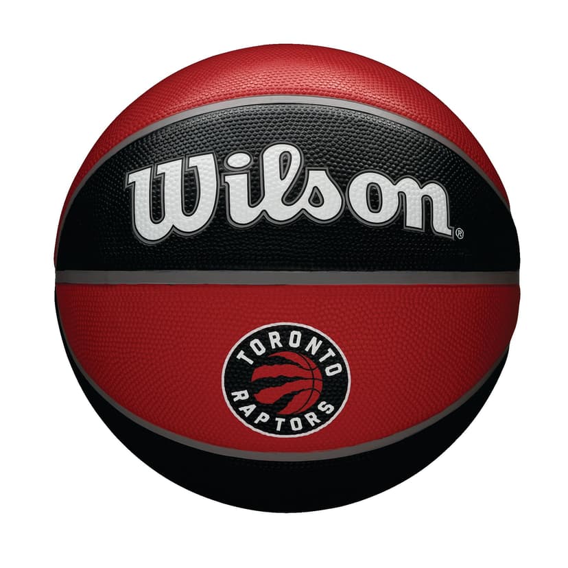 Wilson NBA Toronto Raptors Tribute Outdoor Rubber Basketball, Official Size 7 (29.5-in), Black/Red