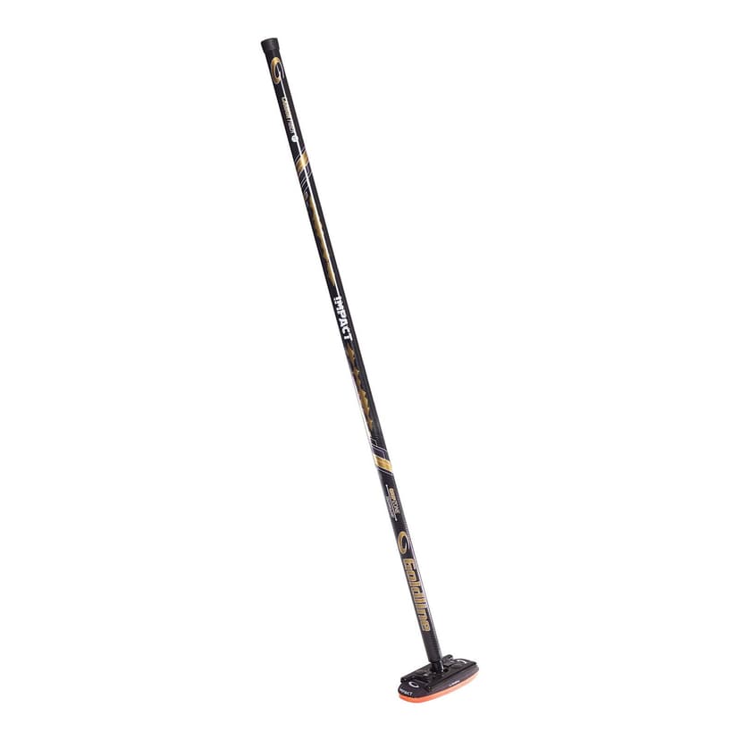 Goldline Carbon Fibre Curling Impact Broom, All Age Groups, Black, 1 1/8-in