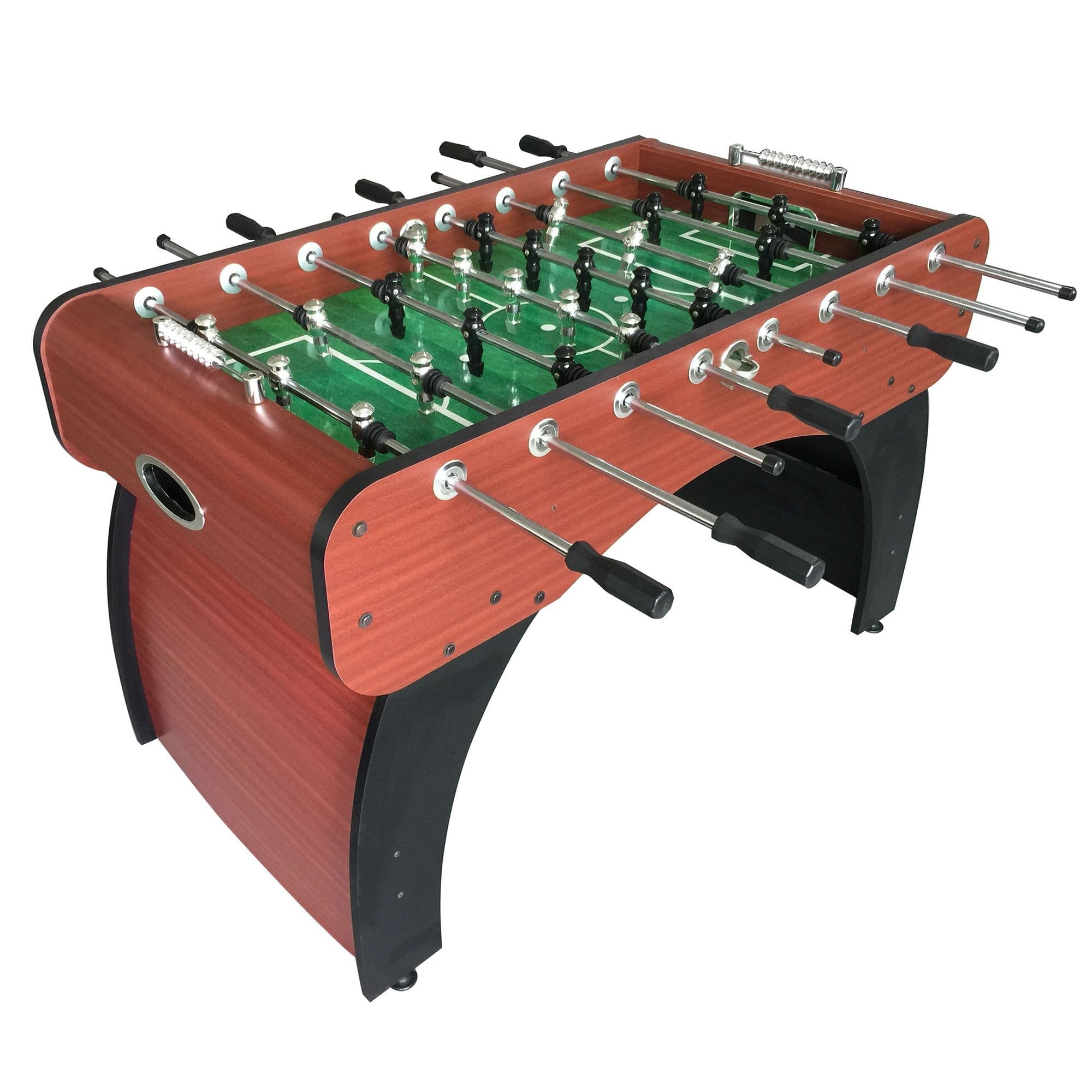 Hathaway Metropolitan Foosball Soccer Game Table w/ 2 Balls, Cherry Wood Finish, 54-in