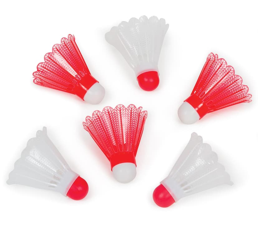 Rec-Tek Badminton Outdoor Weatherproof Durable Shuttlecocks Set, Red/White, 6-pk, All Ages, for Lawn Game Activities