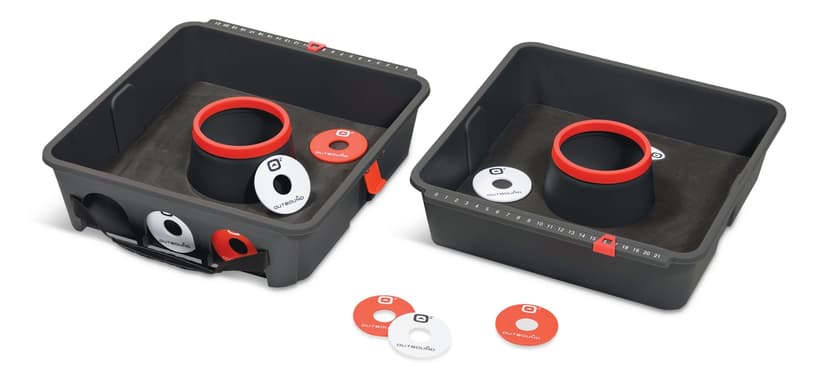 Outdoor Portable Washer Toss Game, Red/White, Ages 8+, for Lawn Game Activities