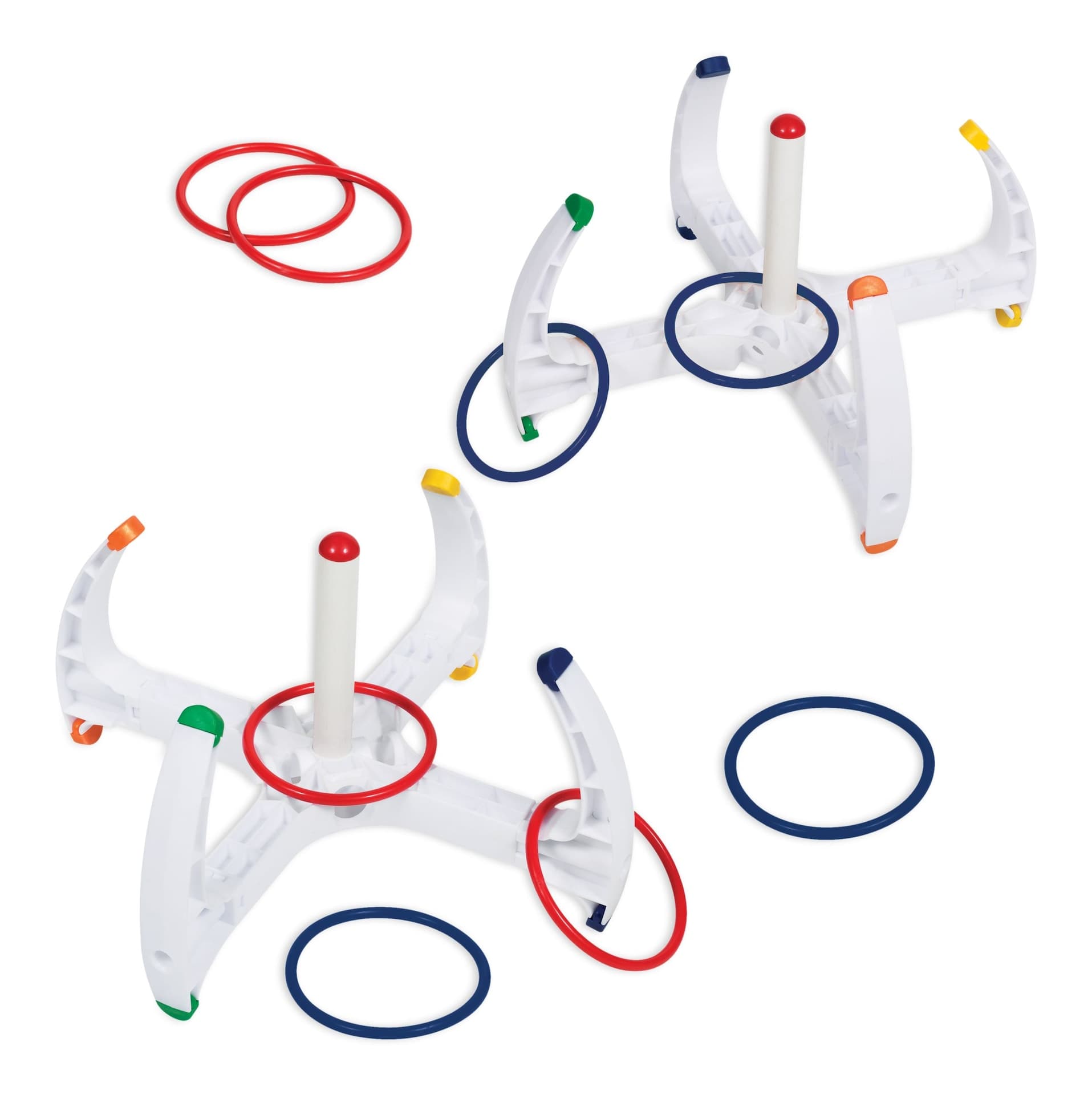 Rec-Tek Outdoor Portable All Weather Colours Ring Toss Set, Multi-Coloured, 10-pk, All Ages, for Lawn Game Activities
