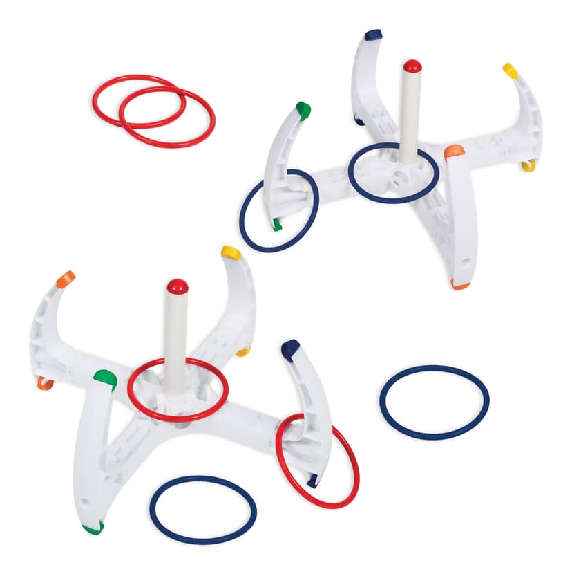 Rec-Tek Outdoor Portable All Weather Colours Ring Toss Set, Multi-Coloured, 10-pk, All Ages, for Lawn Game Activities
