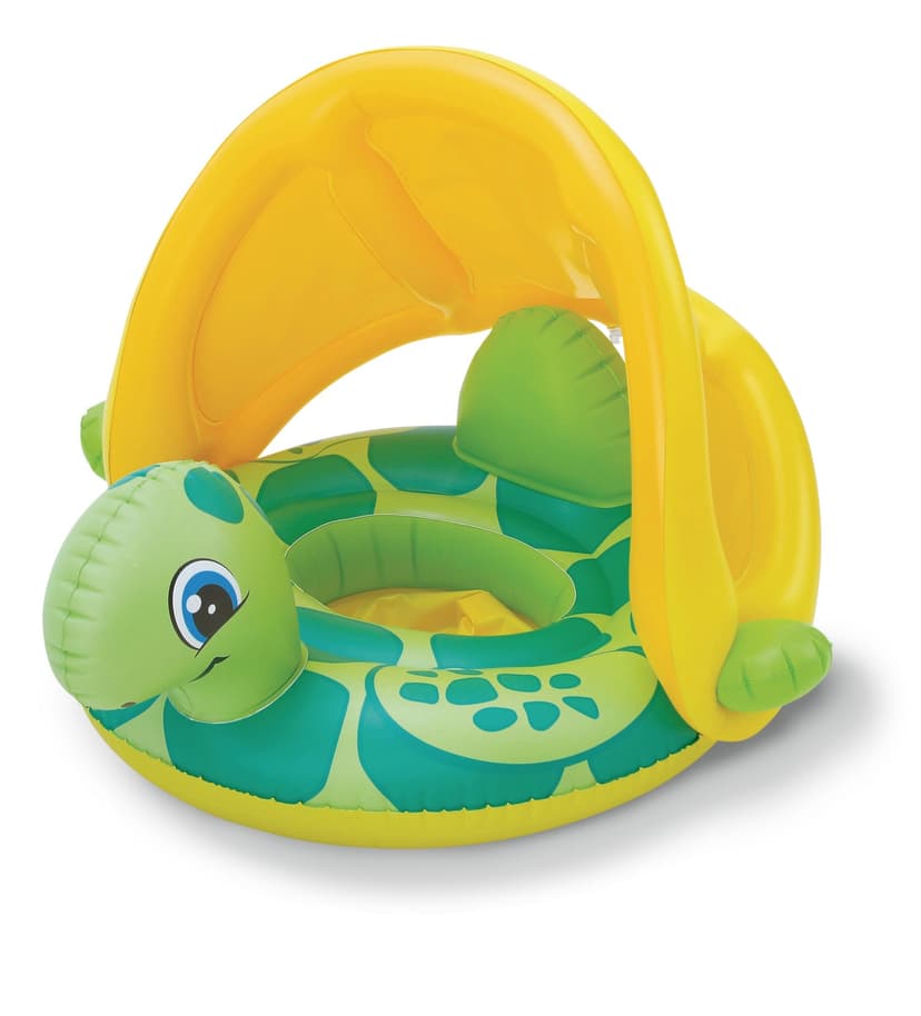 Inflatable UV-Protected Sea Turtle Baby Swim Boat/Spring Float with Canopy/Sunshade