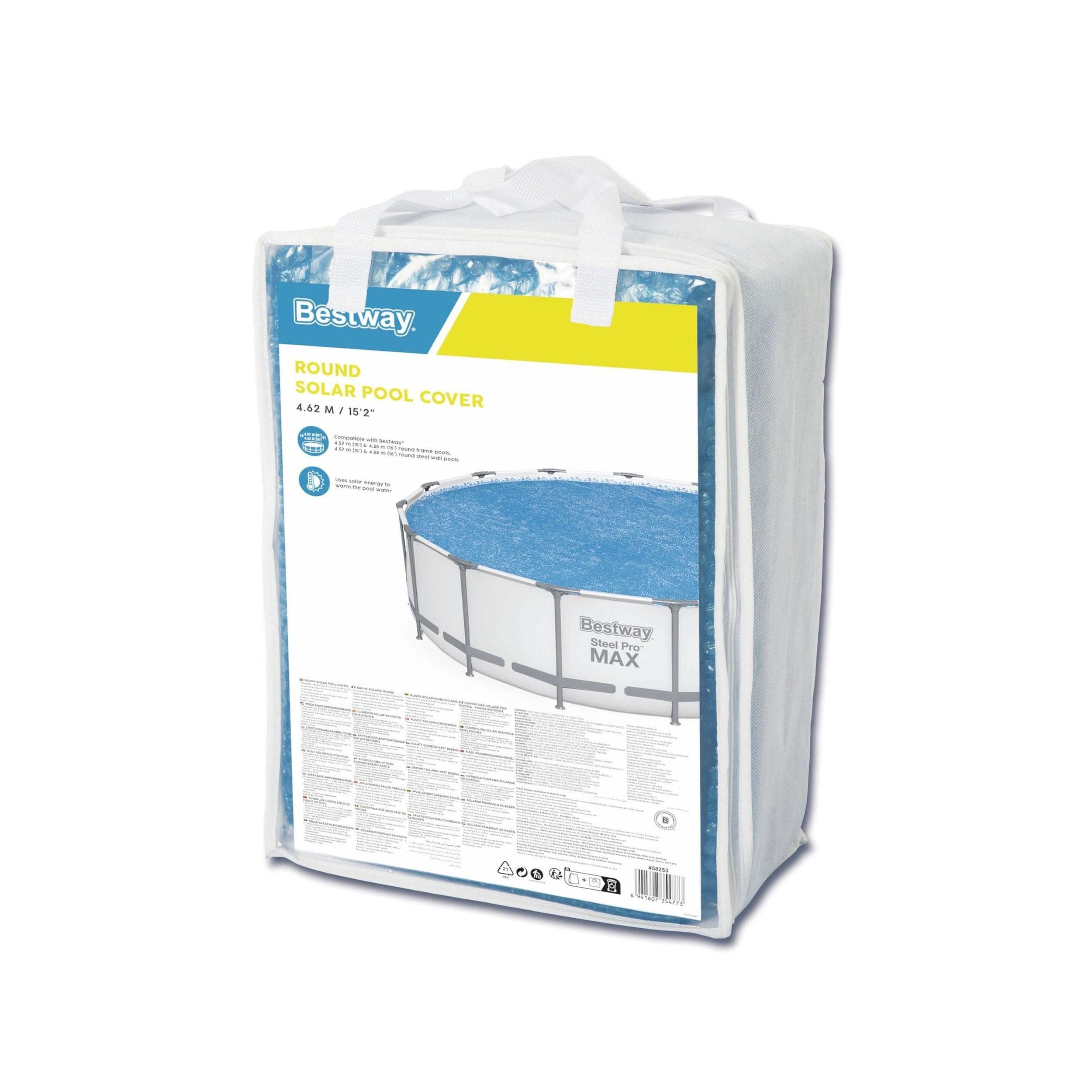 Bestway Flowclear™ Solar Steel Frame Pool Cover, 15-16-ft