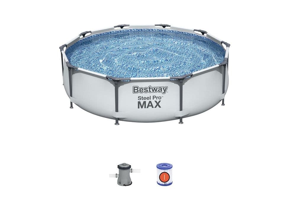 Hydro-force™ Pro Max Round Steel Frame Swimming Pool, 10-ft x 30-in
