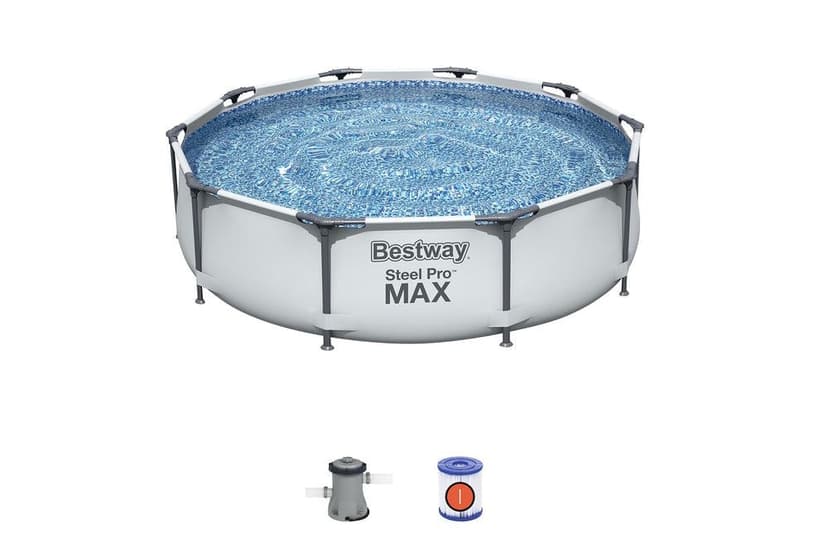 Hydro-force™ Pro Max Round Steel Frame Swimming Pool, 10-ft x 30-in