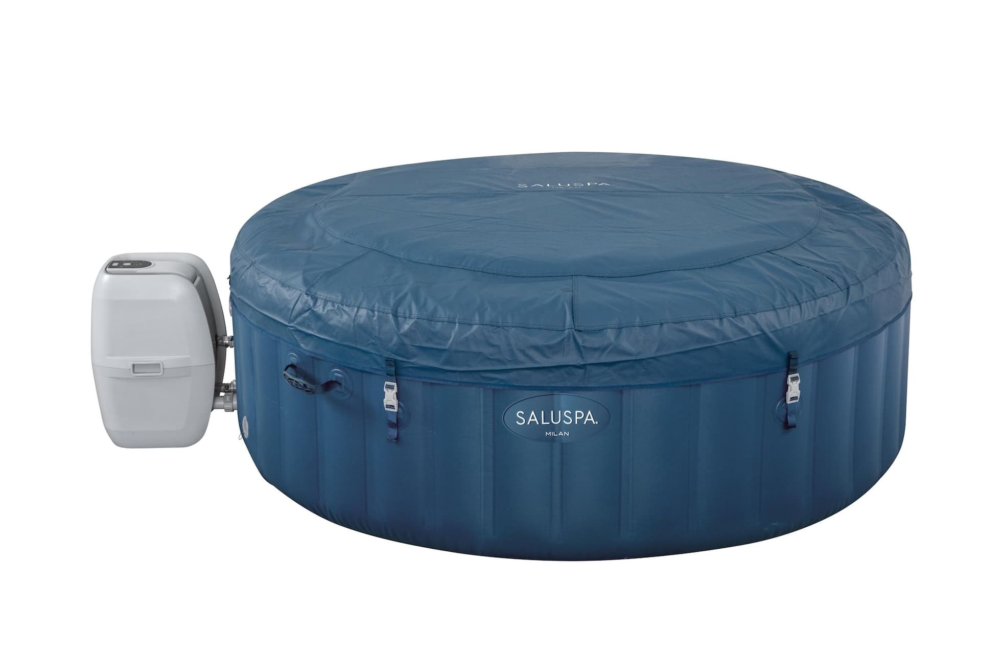 SaluSpa™ Milan Round Inflatable Hot Tub Spa, 140 Jets & App Control, 78 x 28-in, 4-6 Adults
