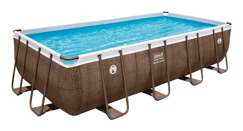 Coleman® Rattan Rectangular Steel Frame Swimming Pool with Ladder, 16-ft x 8-ft x 48-in