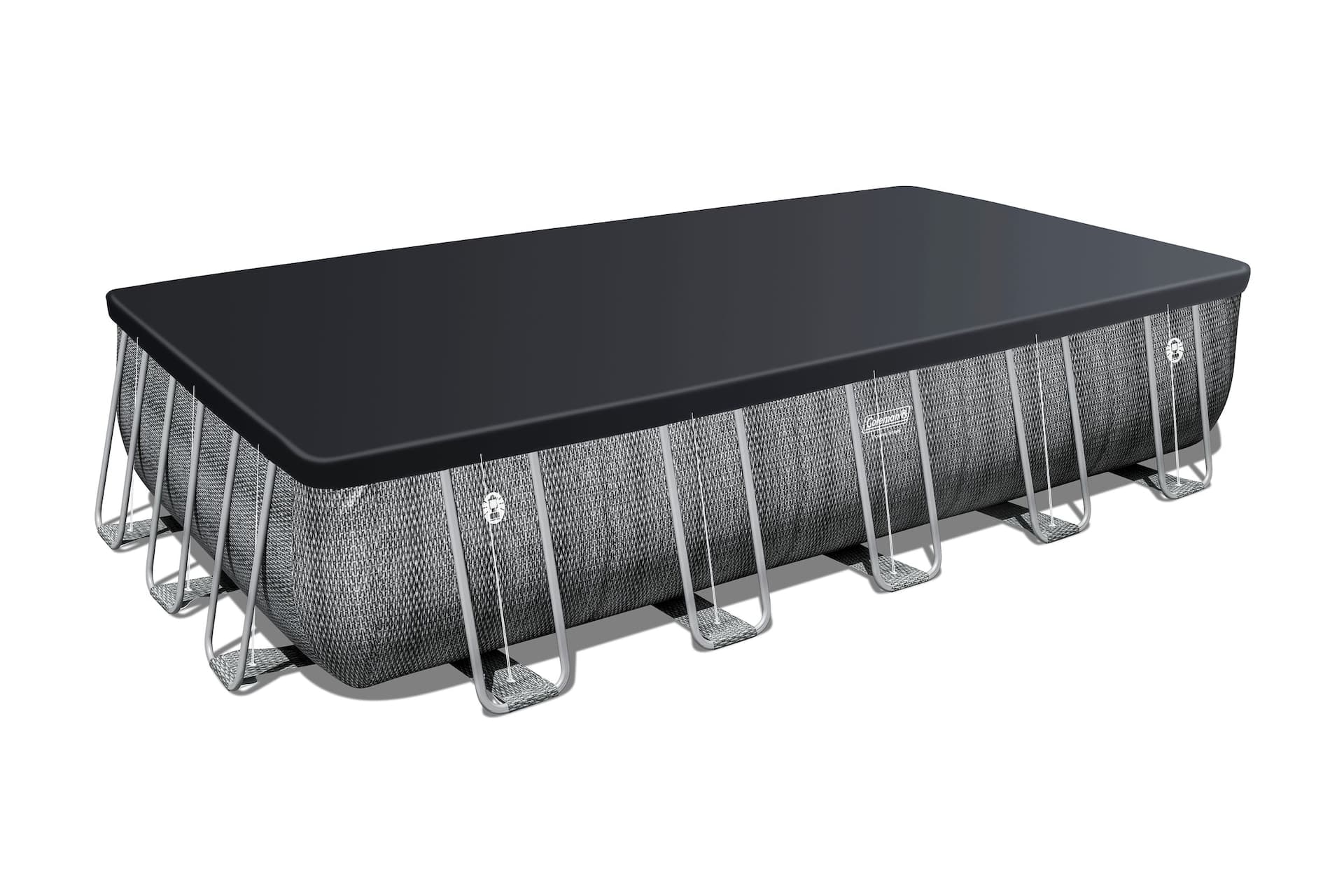 Coleman® Rectangular Steel Frame Swimming Pool with Ladder, 22-ft x 12-ft x 52-in