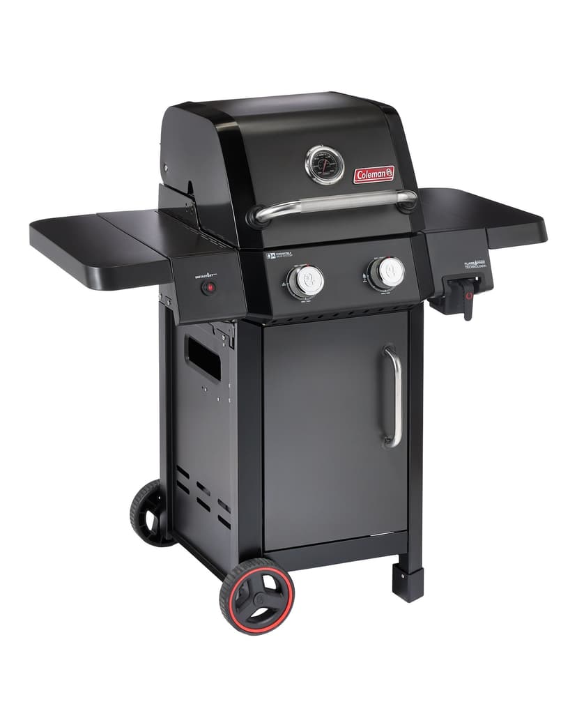 Coleman Revolution™ 340 2-Burner Convertible Propane BBQ with Flare-Free Technology and Folding Side Shelves