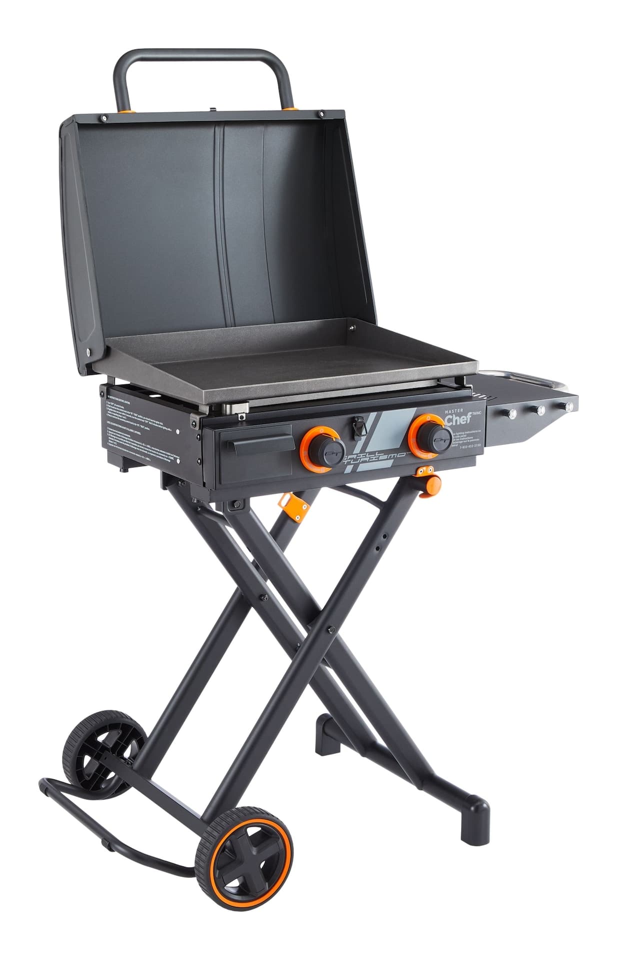Master Chef Grill Turismo™ 2-Burner Portable LP Gas Griddle with Cart, 22-in