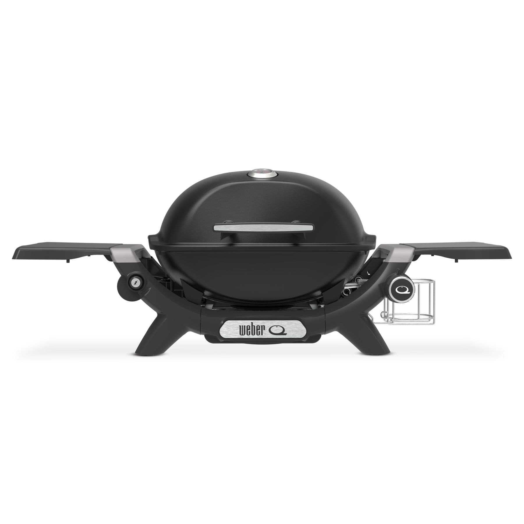 Weber Q1200 Portable Cast Iron Piezo Spark LP Gas Grill, Black