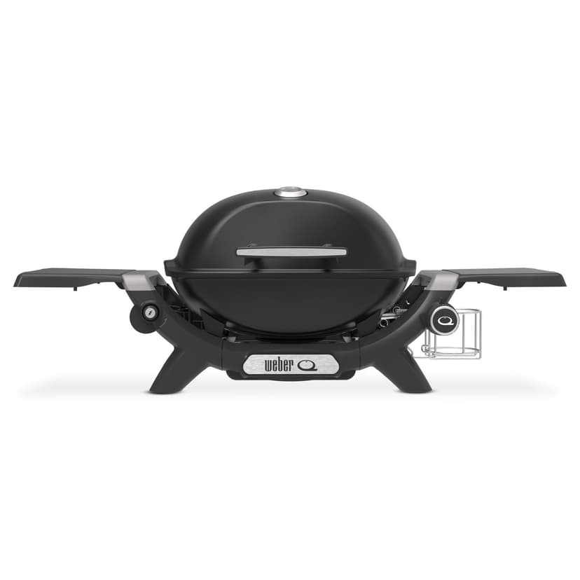 Weber Q1200 Portable Cast Iron Piezo Spark LP Gas Grill, Black