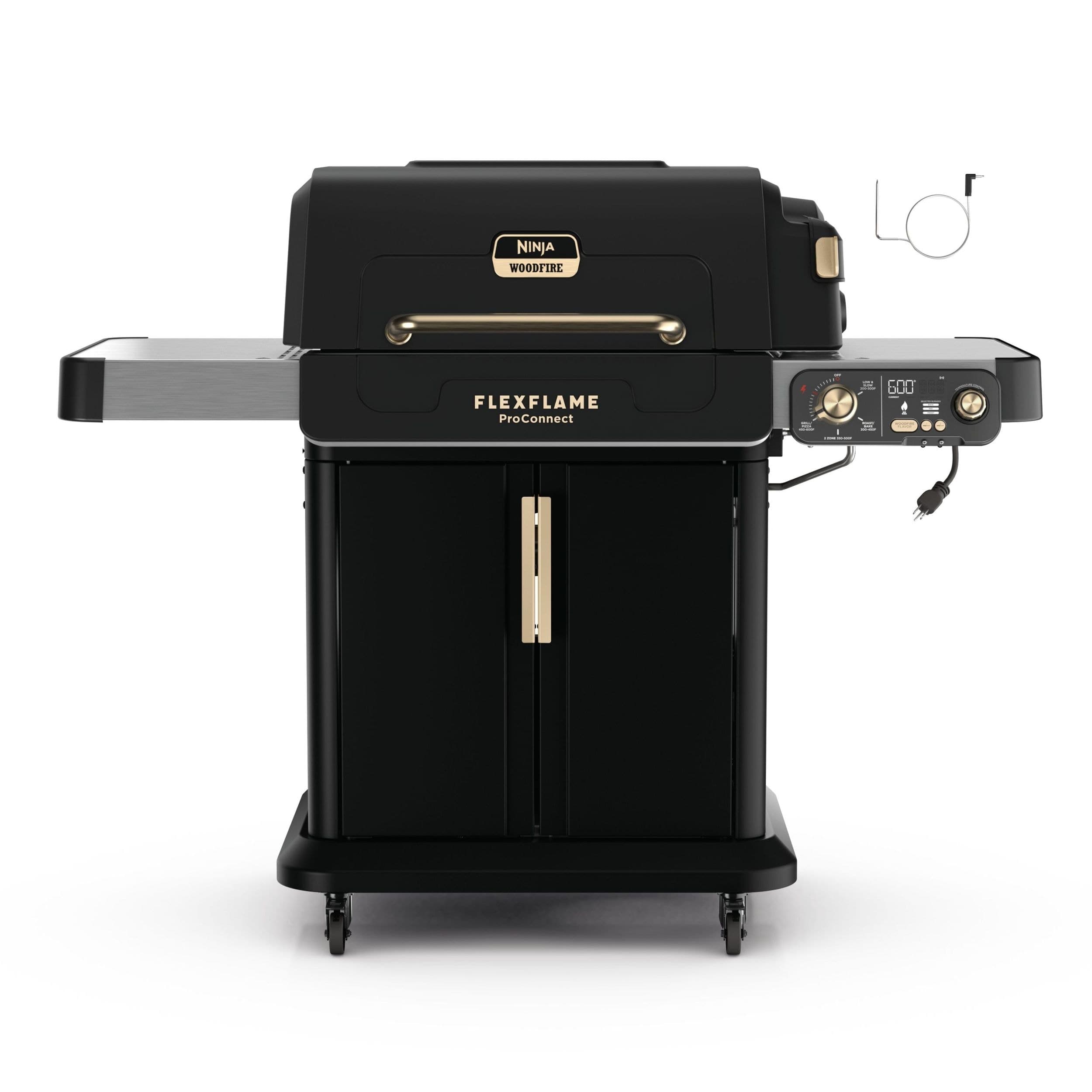 Ninja FlexFlame Pro Connect LP Gas 5-in-1 Porcelain-Coated Cast Iron BBQ Grill
