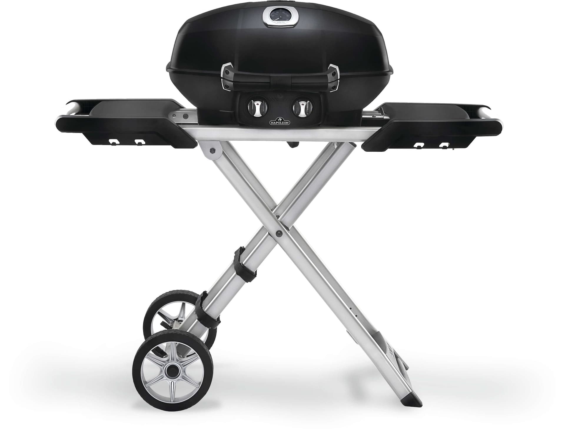 Napoleon TravelQ PRO285X-BK Portable Propane Gas Grill with Scissor Cart for Tailgating/Camping/Small Outdoor Spaces