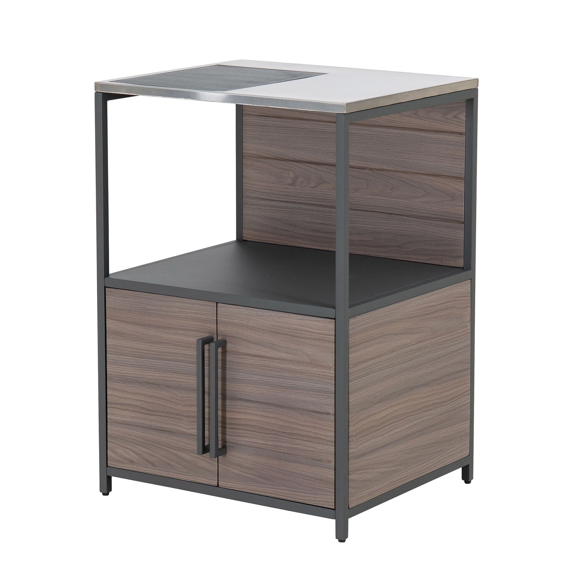 Sunjoy Fleetwood 2-Door Outdoor Modular Prep Station, Brown/Black