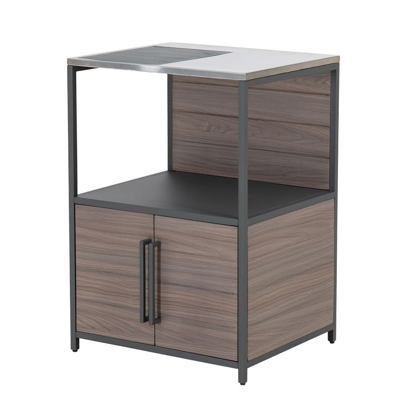 Sunjoy Fleetwood 2-Door Outdoor Modular Prep Station, Brown/Black
