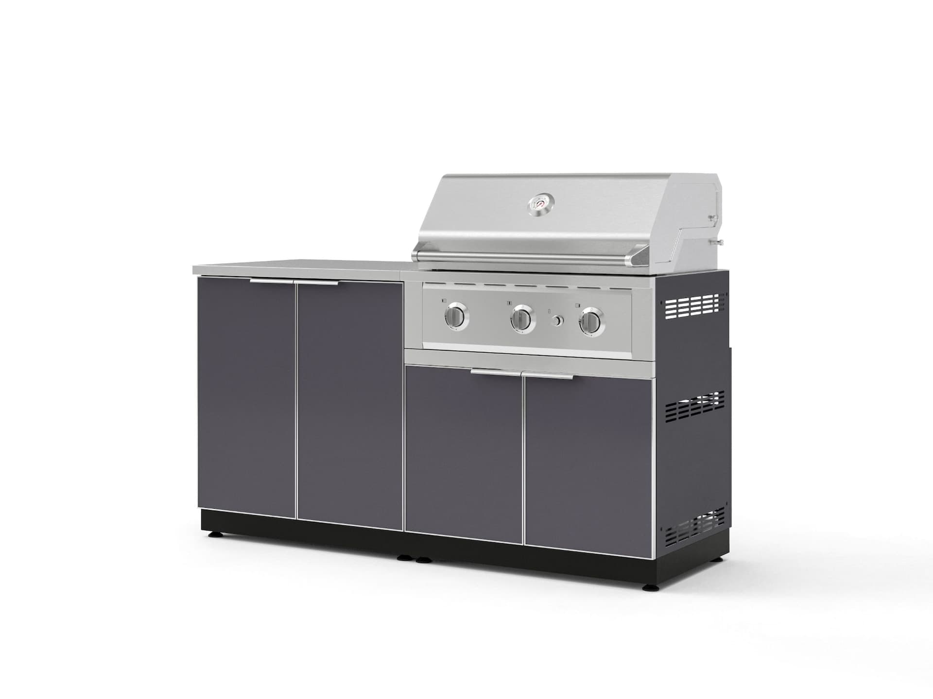 New Age Outdoor Kitchen 4PC Set - 2-Door Cabinet, 33" Propane Grill