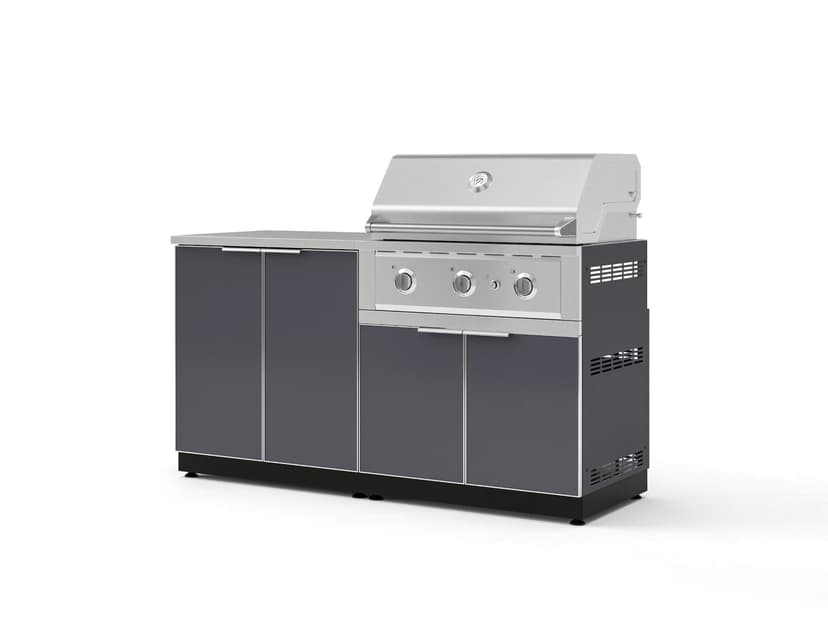 New Age Outdoor Kitchen 4PC Set - 2-Door Cabinet, 33" Propane Grill