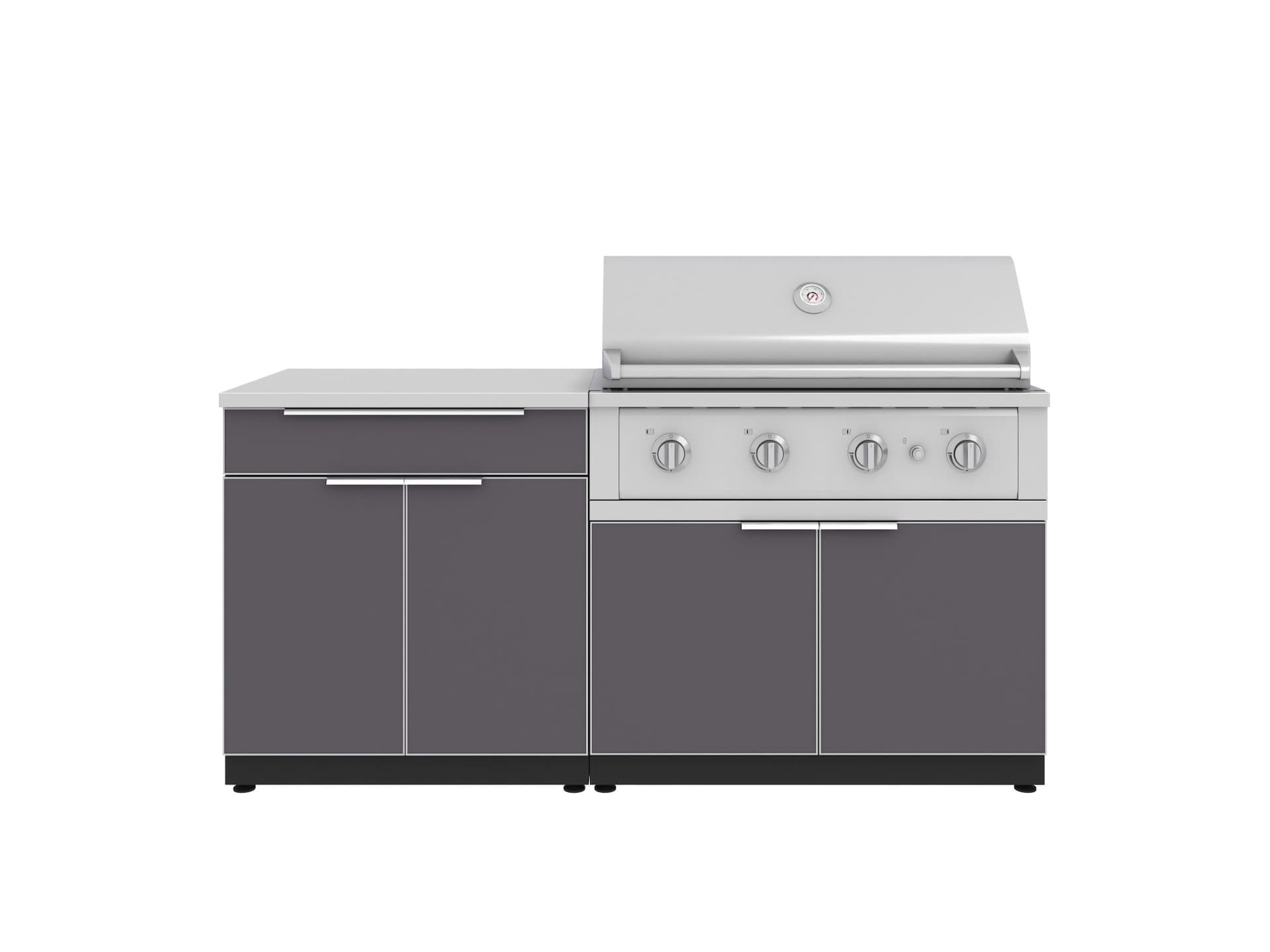 New Age Outdoor Kitchen 4-Piece Set, Bar Cabinet, 40-in Natural Gas Grill