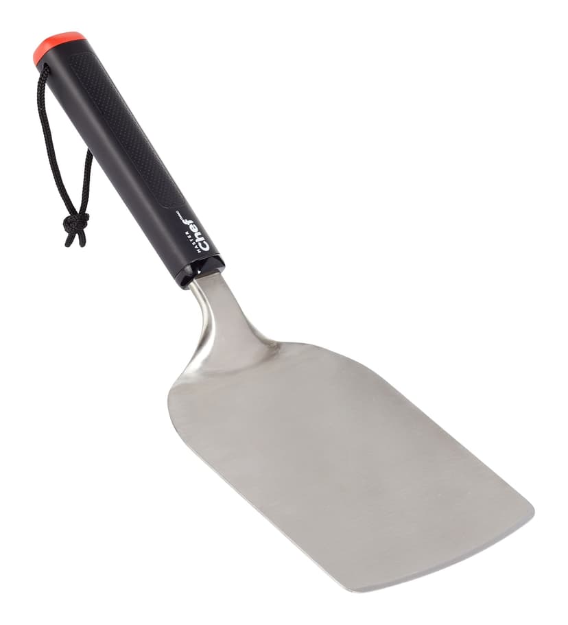 MASTER Chef Stainless Steel Burger Spatula with Ergonomic Grip, Black