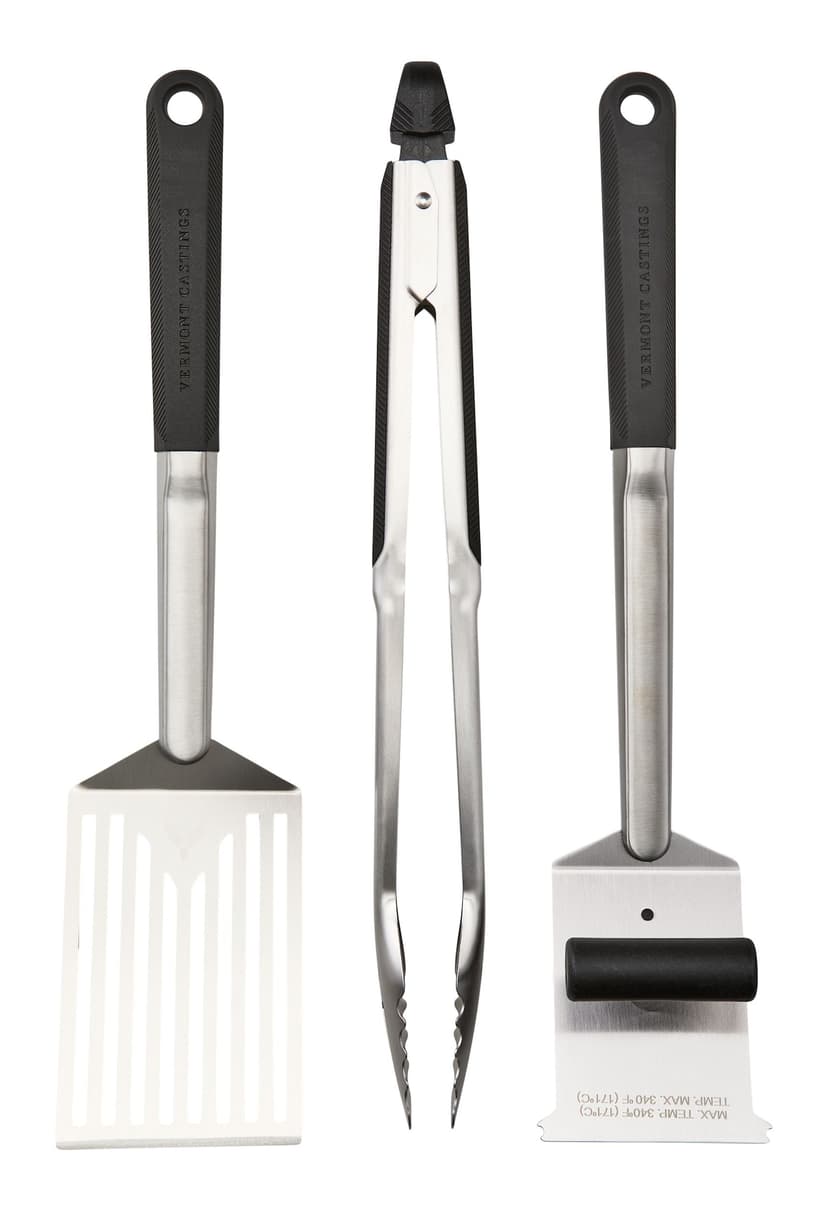 Vermont Castings Stainless Steel BBQ Grill Tool Set with Ergonomic Grip, 3-pc