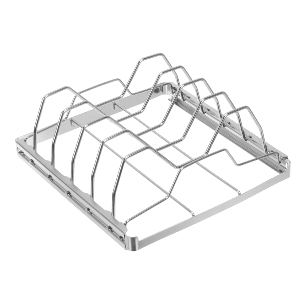 MASTER Chef Stainless Steel Folding BBQ Rib Rack/Roasting Stand, Holds 4 Full Racks of Ribs