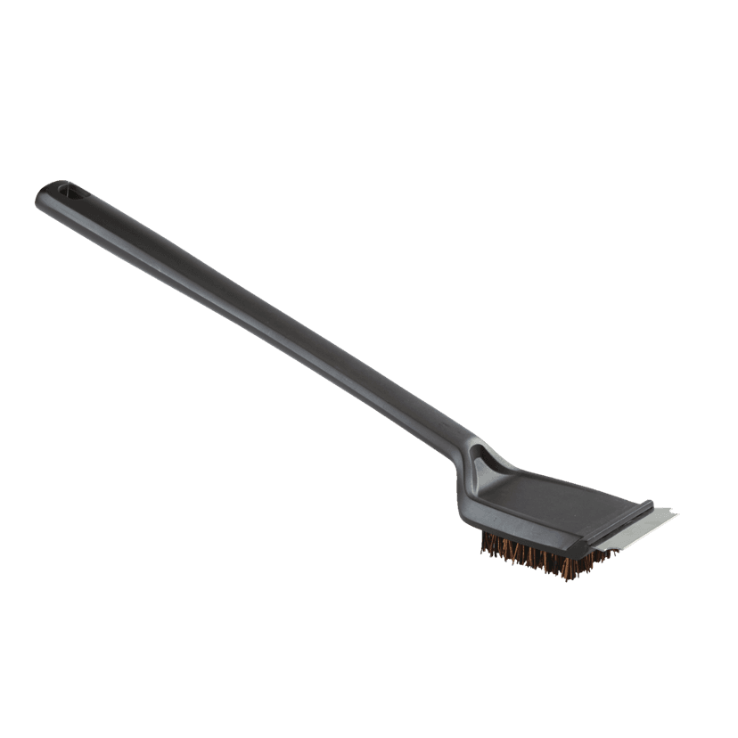 MASTER Chef Outdoor BBQ Grill Brush with Palmyra Bristle & Stainless Steel Scraper, 18-in