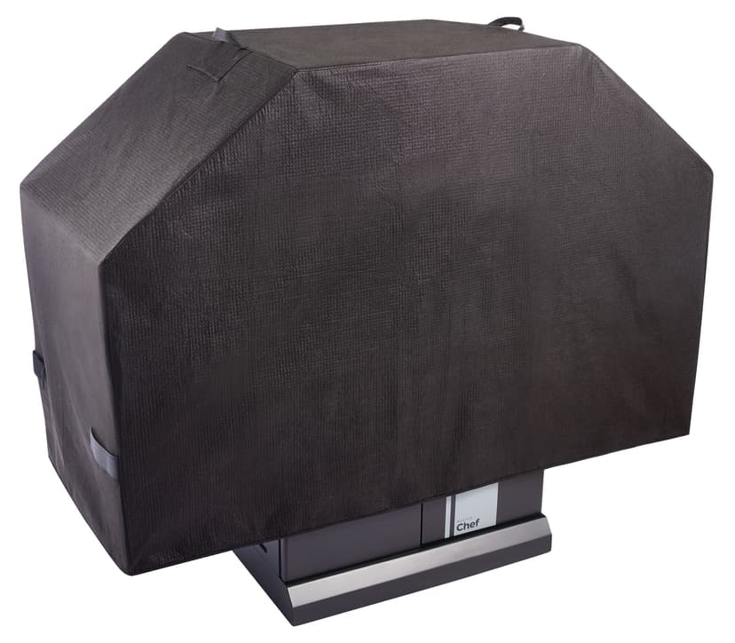 Universal Water-Resistant BBQ Grill Cover with Velcro Strap, Medium, Black
