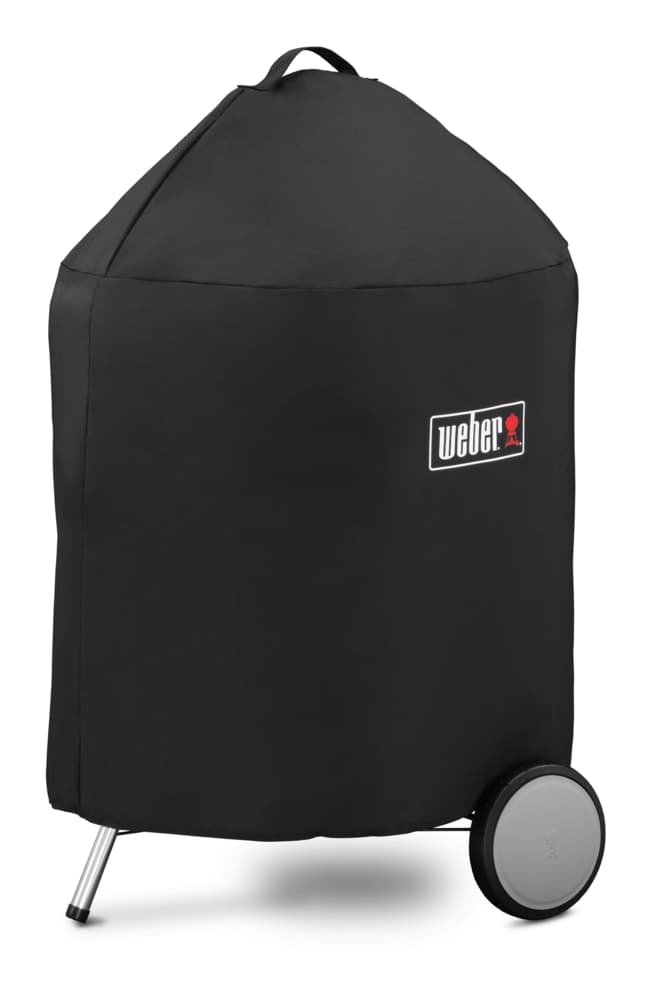 Weber All-Weather Fade/UV-Resistant Kettle Grill Cover with Straps, 22-in, Black