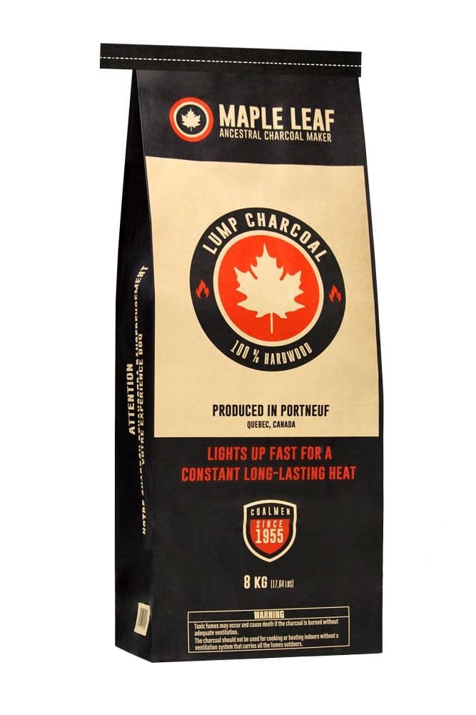 Maple Leaf Premium 100% Natural FSC Canadian Hardwood Lump Charcoal for BBQ Grilling, 17.6-lb