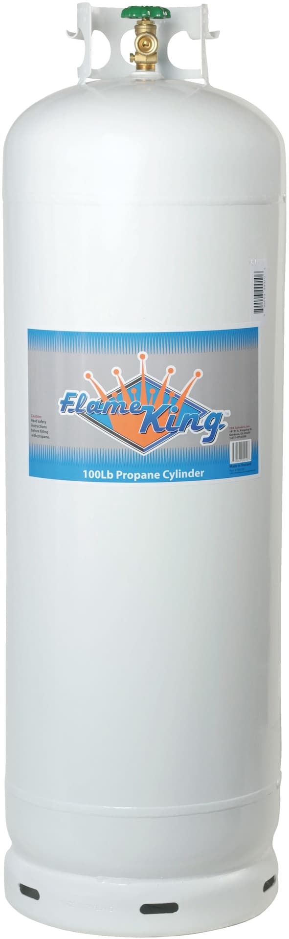 Flame King Empty Propane Gas Cylinder Tank with Solid Brass Valves, 100-lb