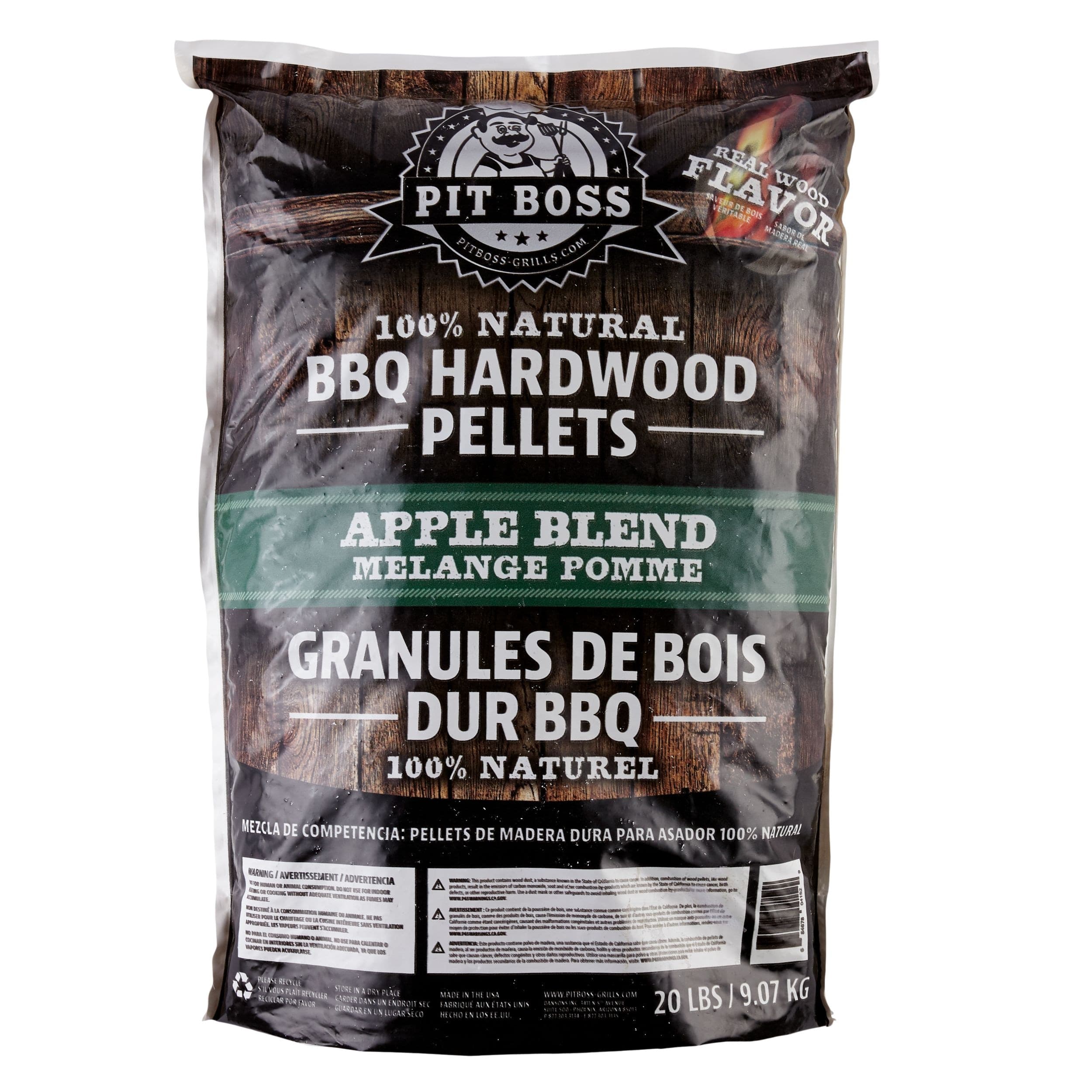 Pit Boss Apple Blend 100% Natural BBQ Hardwood Smoking Pellets, 20-lb