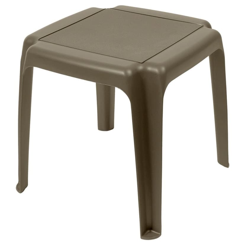 Gracious Living Santa Fe Plastic Square Outdoor/Patio Side Table, Brown, 17x17x16-in