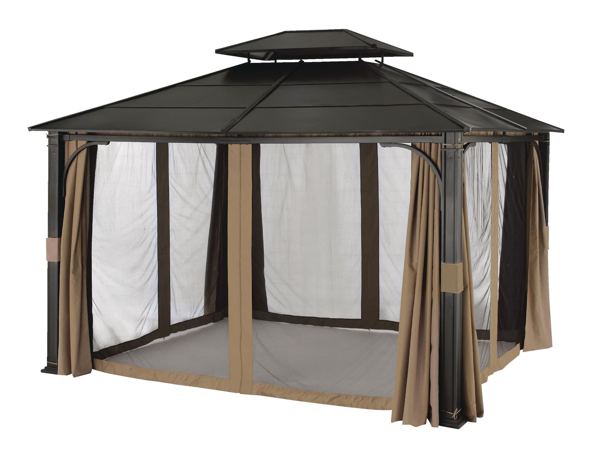For Living Fabric Outdoor/Patio Gazebo Walls & Netting for Essex Gazebo, 135x113x85-in