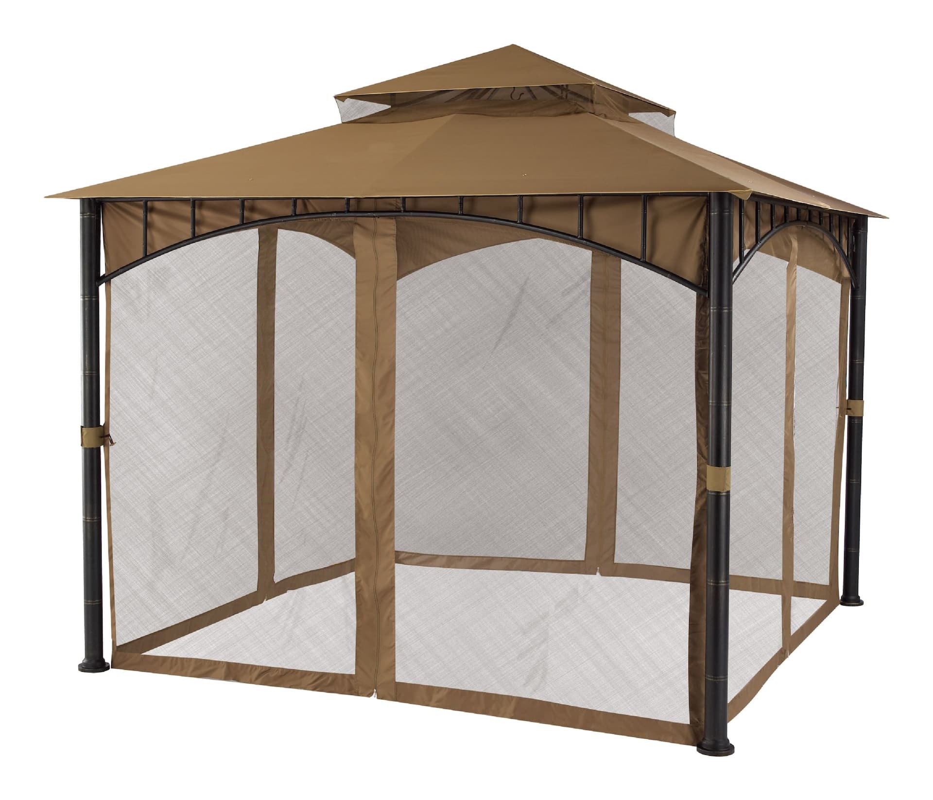 CANVAS Fabric Outdoor/Patio Gazebo Netting for Havana Gazebo, Brown, 115x115x88-in