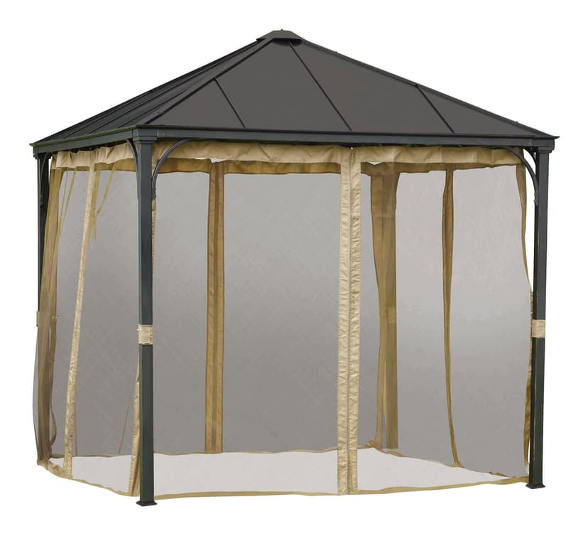 For Living Square Fabric Outdoor/Patio Gazebo Netting for Crawford Gazebo, Brown, 95x95x80-in