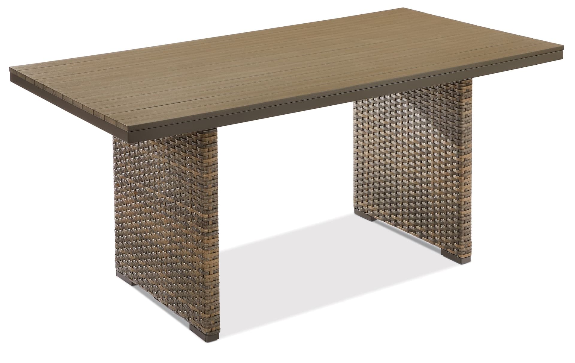 CANVAS Bala All-Weather Wicker Outdoor/Patio Dining Table w/ Faux Wood Top
