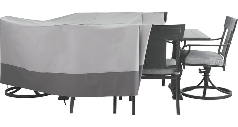 TRIPEL Outdoor/Patio Oval Dining Set Cover, Water Resistant, UV Protected, Grey