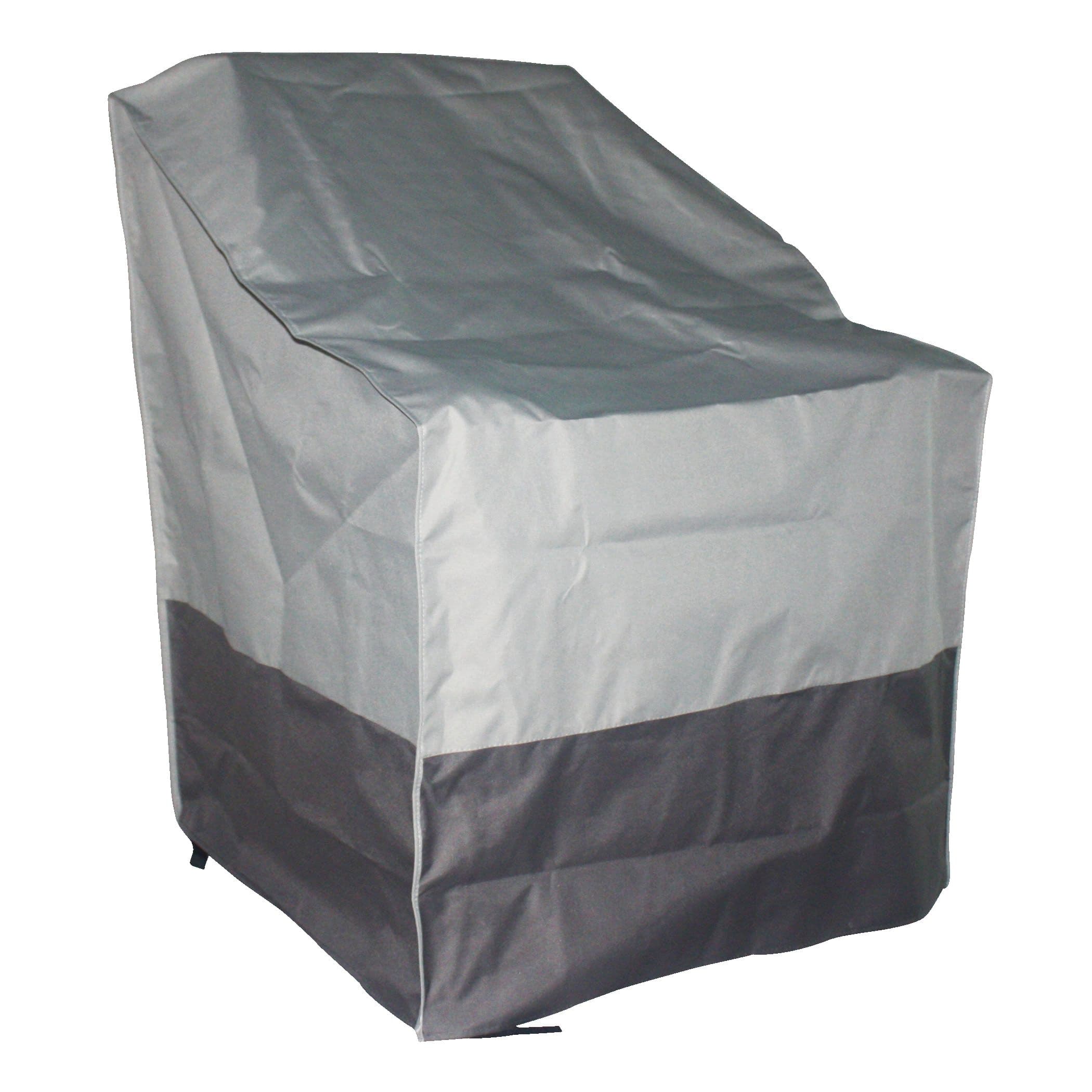 TRIPEL Outdoor/Patio Highback Chair Cover, Water Resistant, UV Protected, Grey, 27x30-in