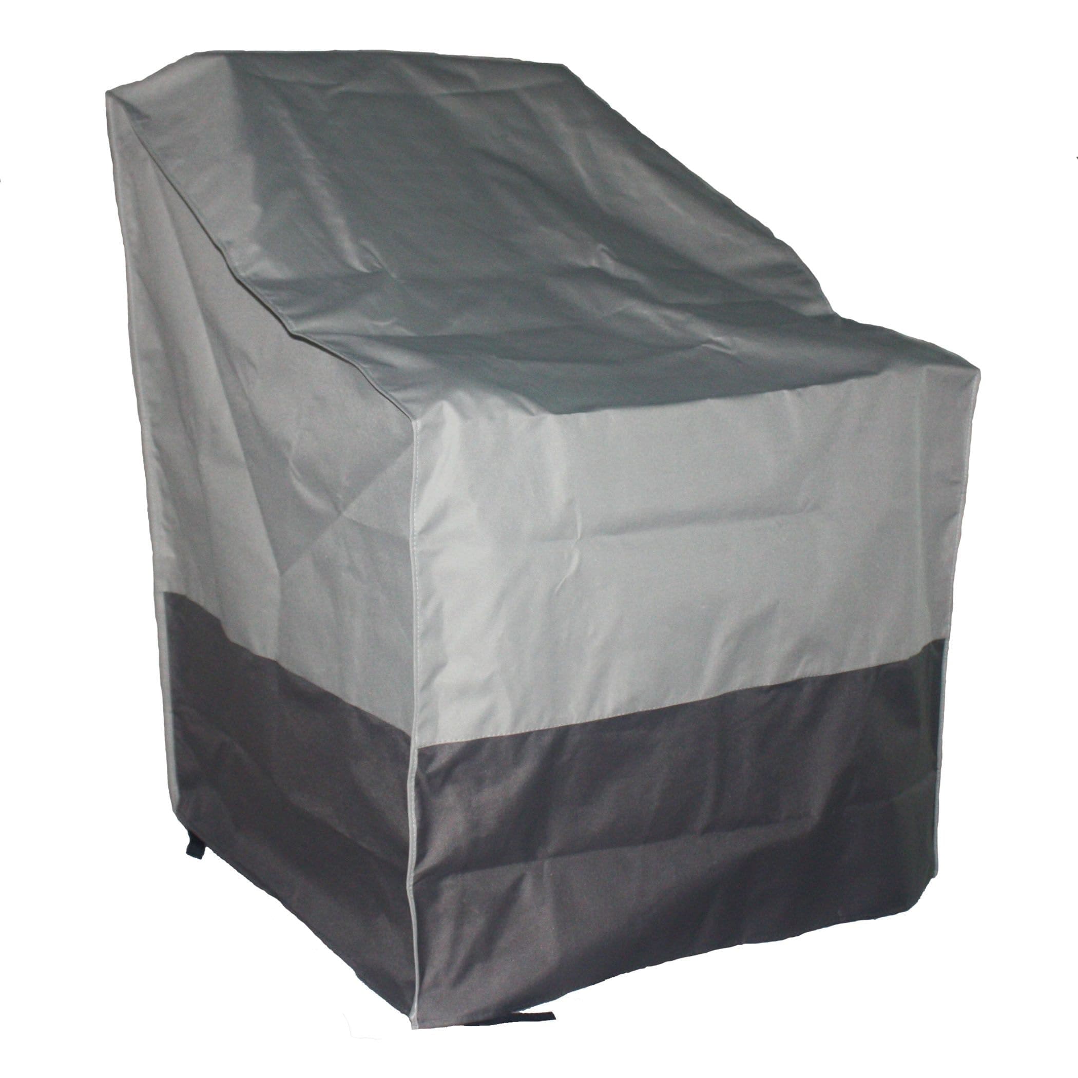 TRIPEL Outdoor/Patio Stacking Chair Cover, Water Resistant, UV Protected, Grey, 27x28-in
