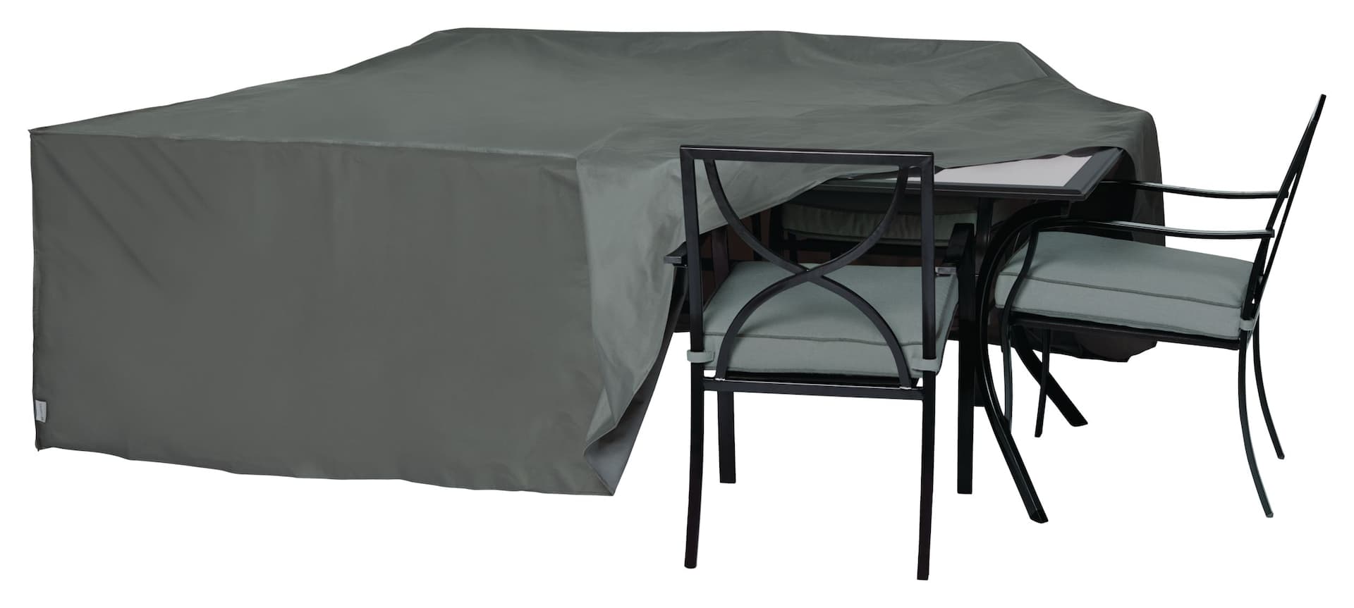 TRIPEL Outdoor/Patio Dining Table Cover, Water Resistant, UV Protected, Grey, 100x80x30-in