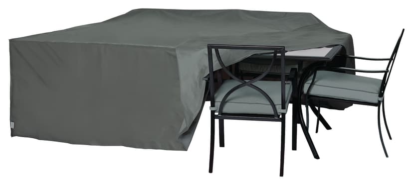 TRIPEL Outdoor/Patio Dining Table Cover, Water Resistant, UV Protected, Grey, 100x80x30-in