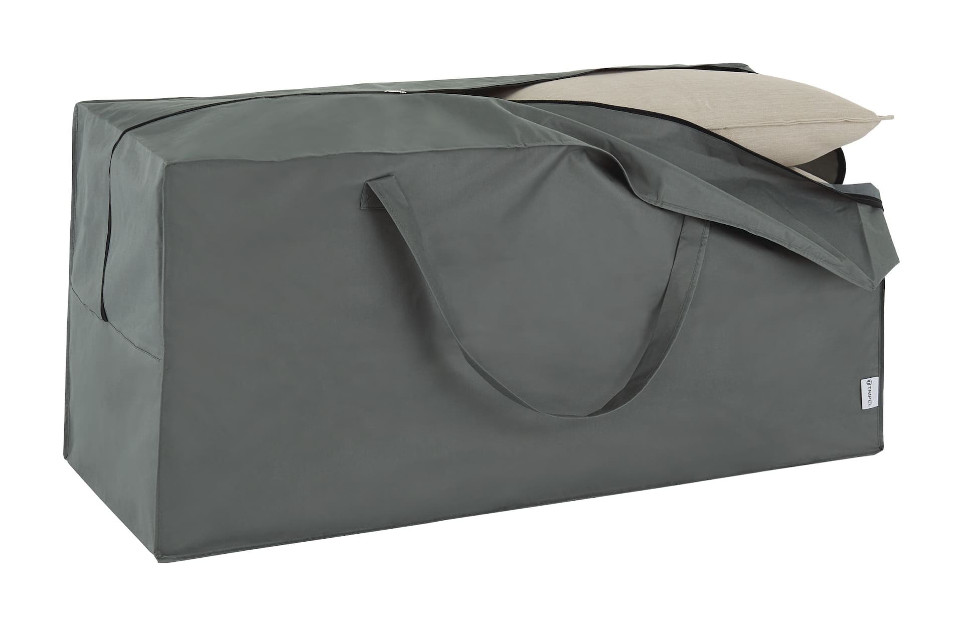 TRIPEL 400 Series Outdoor/Patio Cushion Storage Bag, Water Resistant, UV Protected, Grey, 18x48x22-in