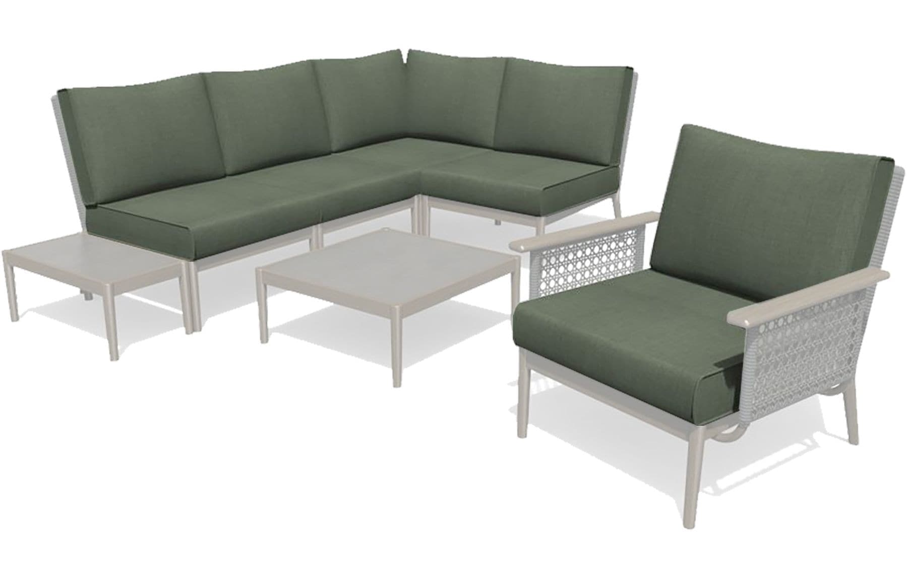 CANVAS Baffin Outdoor/Patio Cushion Slipcover Set, UV-Resistant, Sage Green
