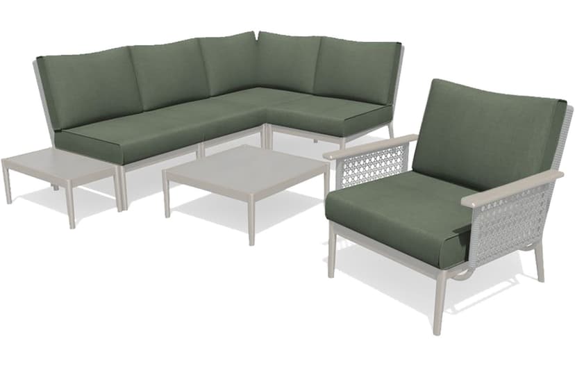 CANVAS Baffin Outdoor/Patio Cushion Slipcover Set, UV-Resistant, Sage Green