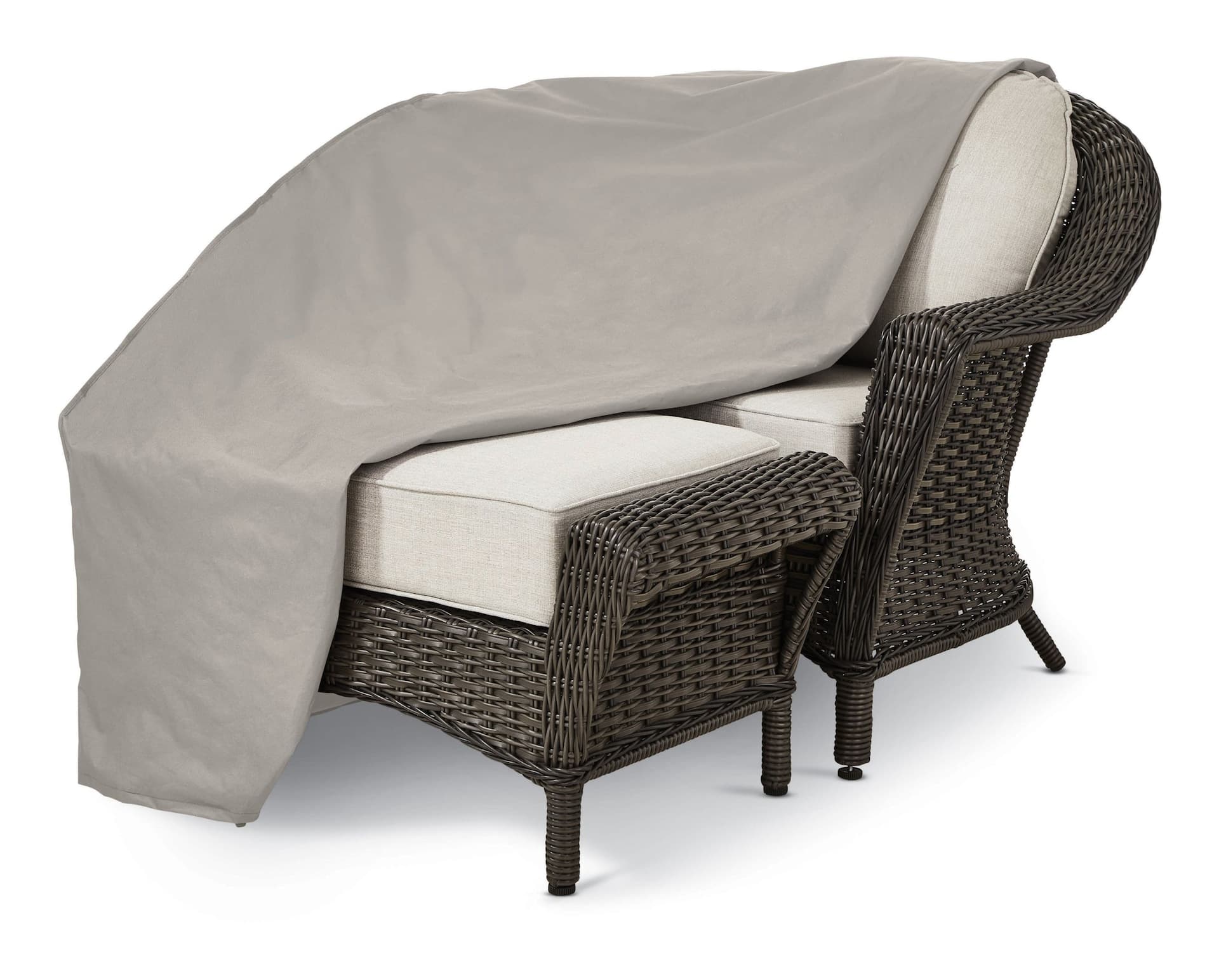 TRIPEL 200 Series Outdoor/Patio Armchair-Ottoman Cover, Water Resistant, Grey, 37x57x19-34.5-in