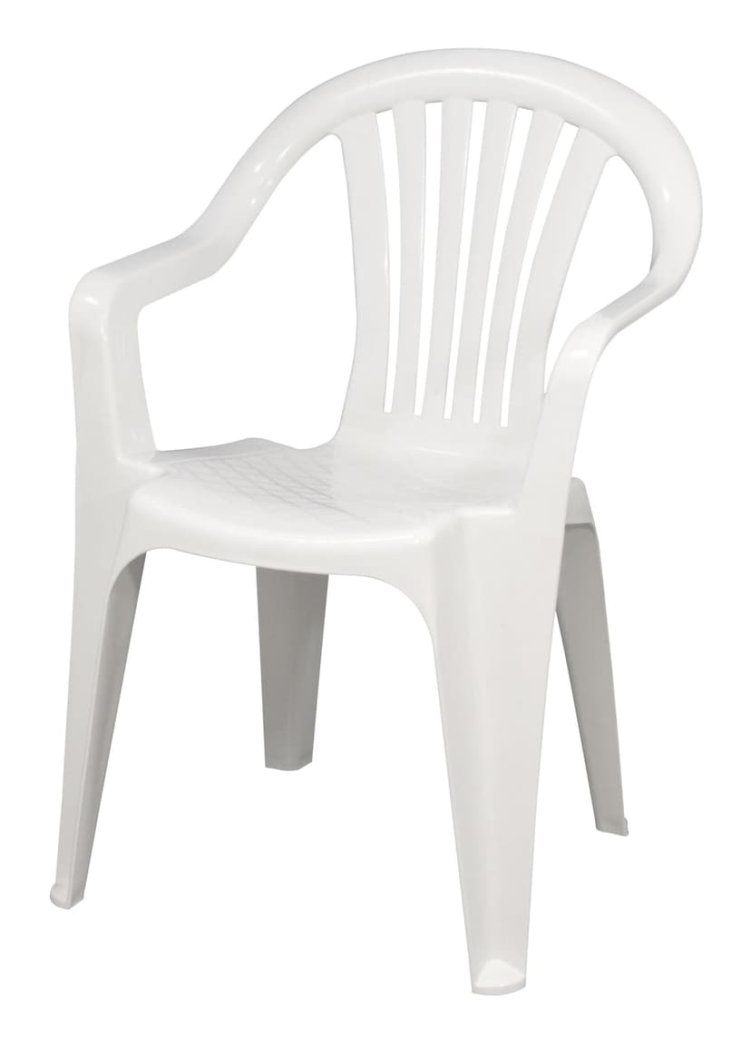 Gracious Living Cayman Resin Outdoor Chair, Stackable, White